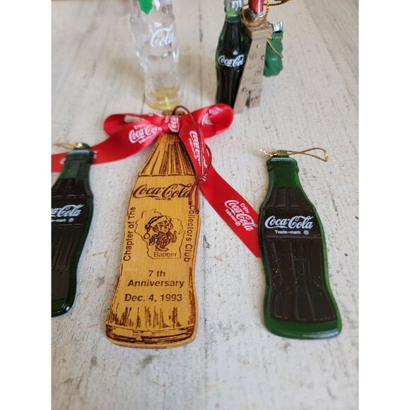 Coca-Cola green bottle elf helper variety ornament set Coke vintage - Picture 6 of 8